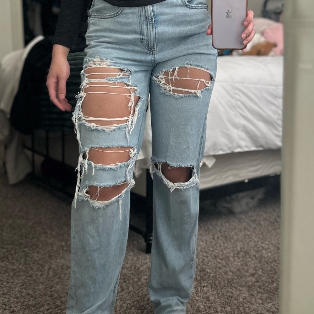 American Eagle Outfitters Blue Straight Leg Jeans